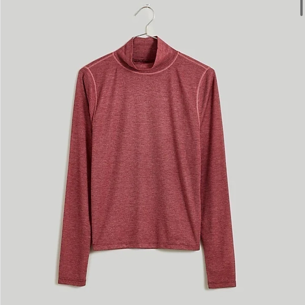 Madewell// Semi-Sheer Mockneck Tee Merlot